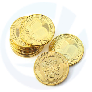 Customized Die Casting 3D Logo Engraving Bright Gold Aluminum Alloy Metal Coin