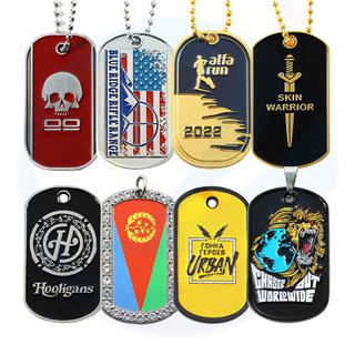Street Cool Mens Dog Tag Necklace Engraved Stainless Steel Dog Tags Pendant Enamel Print Name Id 3D Custom Dog Tag for Engraving