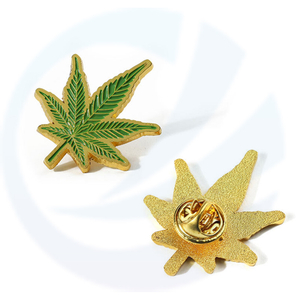 Fashion Design Clothes Hat Pin De Weeds Grass Leaf Shape Metal Hard Soft Enamel Pins Custom Design 3D Gold Plated Cute Maple Plant Lapel Pin Badge