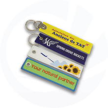 Classic Fabric Name Embroidered keychain