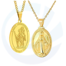 Mary Catholic Religious Silver Gold Medal Miraculous Medals Necklace