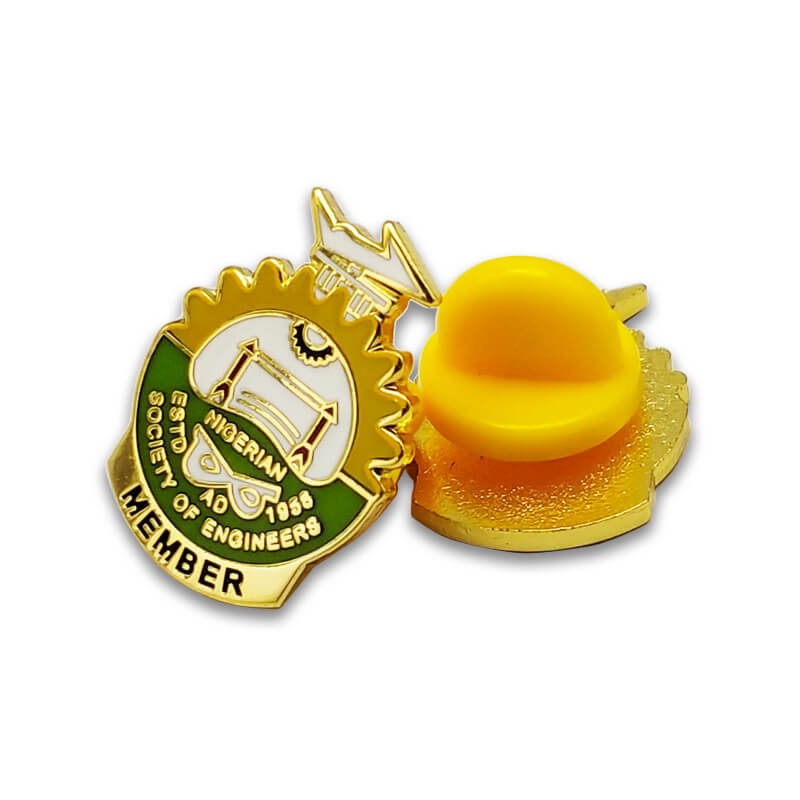 Iron Stamping Gold Red Souvenir Badge Lapel Pin
