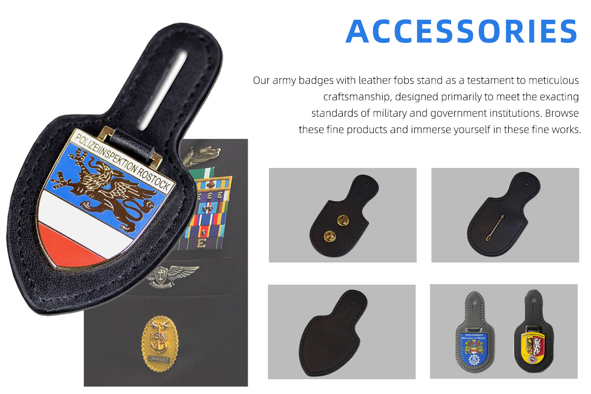 Badge Leather Fob accessories