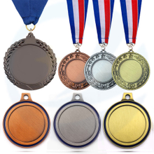 Wholesale Custom Sports Medals Award Metal Blank Medal And Trophies With Ribbon Soccer Swimming Basketball Running Game Medal