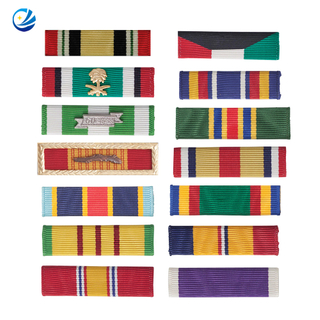 Factory Supply Custom Color Butterfly Clutch Decoration Service Ribbons Stainless Steel Award Medal Ribbon Bar