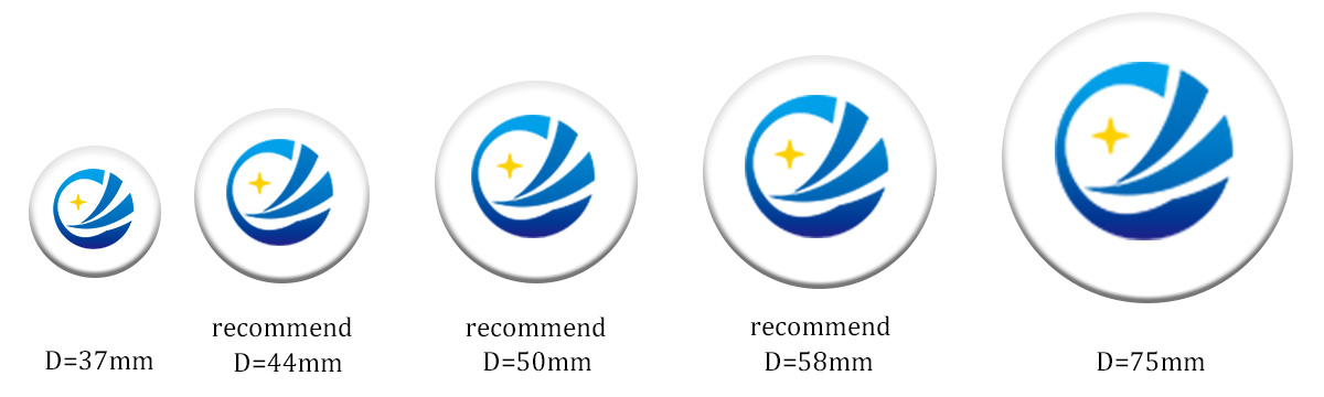 custom button badge Size selection