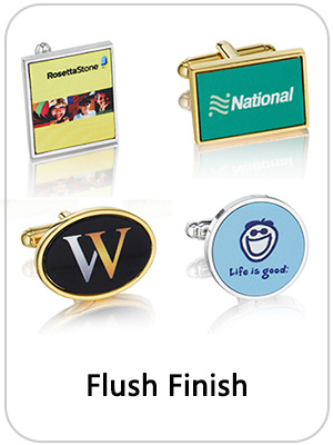 custom cufflink and tie clip Flush Finish