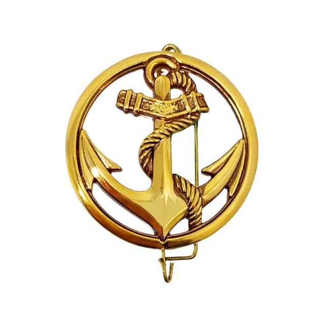 shiny gold navy cap badge 3D logo